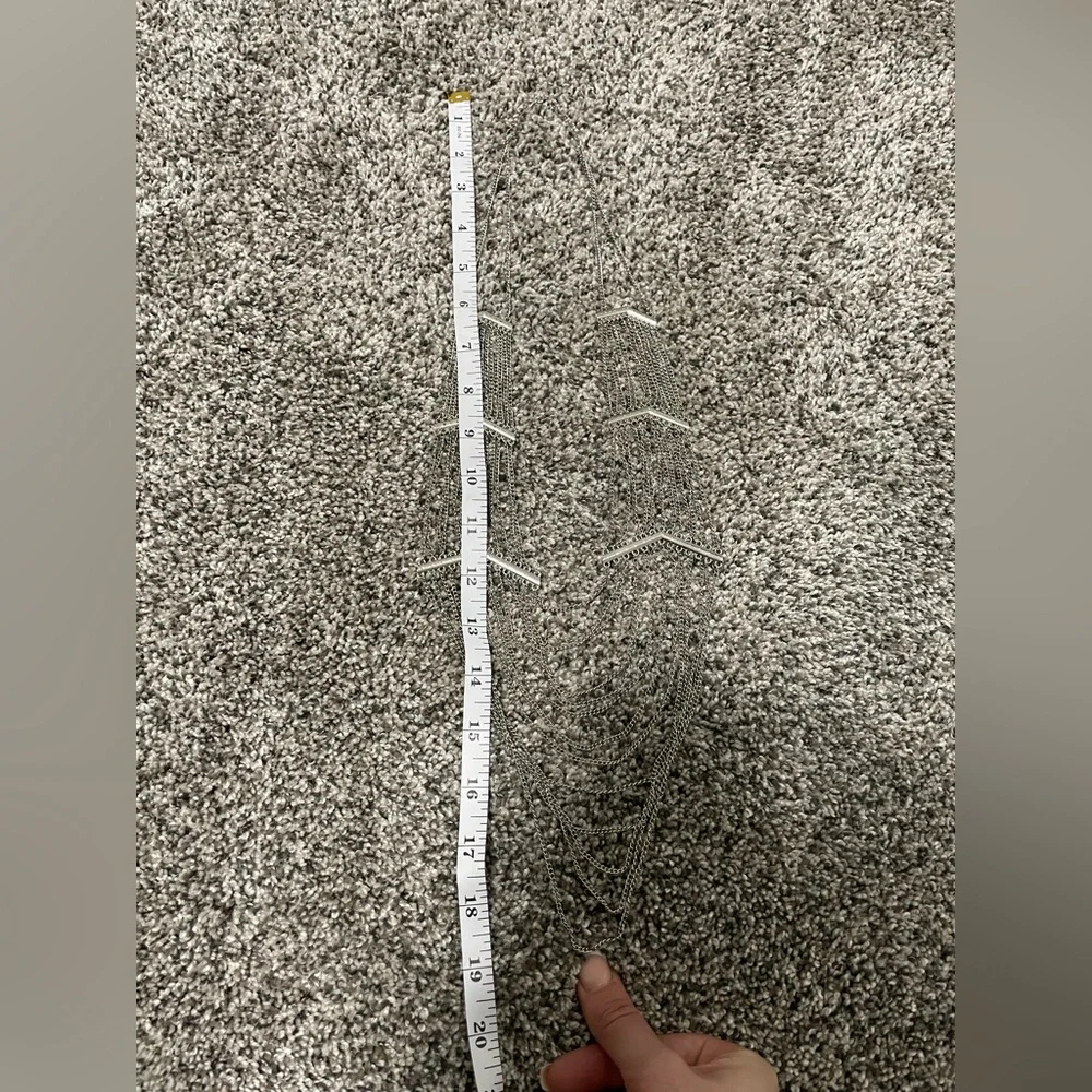 Women’s Long Silver Dangly Necklace - Picture 6 of 6